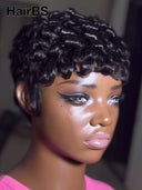 Ready to go black pixie cut wig 100% Human Hair