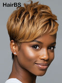 Glueless Wig pixie cut honey 100% Human Hair
