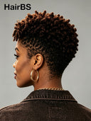 Full lace wig brown highlight Pixie Spring Curl