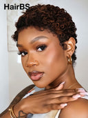 Pixie wig Lace front 13x4 Brown 100% Human Hair
