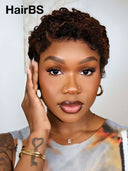 Pixie wig Lace front 13x4 Brown 100% Human Hair