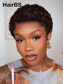 Pixie wig Lace front 13x4 Brown 100% Human Hair