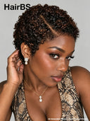 Pixie wig Lace front 13x4 Brown 100% Human Hair