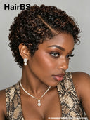 Pixie wig Lace front 13x4 Brown 100% Human Hair