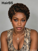 Pixie wig Lace front 13x4 Brown 100% Human Hair