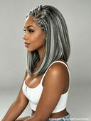 Pre-styled Updo style 13x4 Lace Front Wig Salt & Pepper bob 14 inch 100% Human Hair