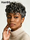 Salt and pepper pixie wig quick weave