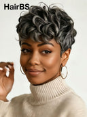 Salt and pepper pixie wig quick weave