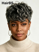 Salt and pepper pixie wig quick weave