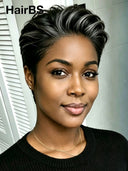 Lace front 13x4 Pixie wig Salt and Pepper for black woman