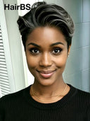 Lace front 13x4 Pixie wig Salt and Pepper for black woman