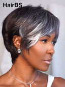 Wear to Go Salt and Pepper Pixie wig side part