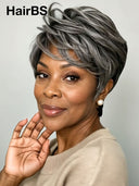 Lace front 13x4 Pixie wig straight Salt and Pepper