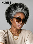 Lace front 13x4 Salt and Pepper afro curly