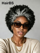 Lace front 13x4 Salt and Pepper afro curly