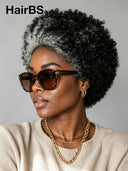 Lace front 13x4 Salt and Pepper afro curly