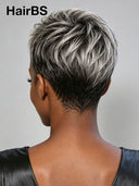 Gluelesse wig Pixie silver Salt and Pepper Wear & Go