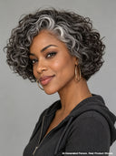 7x5 lace closure wig curly salt and pepper Pixie bouncy wave
