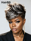 Lace front 13x4 Pixie wig Salt and Pepper