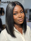 Straight bob 2X6 lace closure Natural Black 100% Human Hair