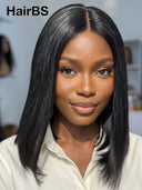 Straight bob 2X6 lace closure Natural Black 100% Human Hair