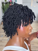 Full lace wig pixie cut black braided style Synthetic wigs