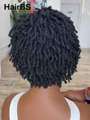 Full lace wig pixie cut black braided style Synthetic wigs