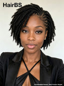Full lace wig pixie cut black braided style Synthetic wigs