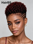 Topper Unit Machine made burgundy for black woman( NOT A WIG)