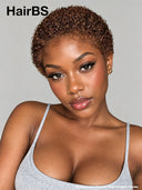 Pixie wig Lace front 13x4 ready to Go afro brown 100% Human Hair