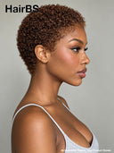 Pixie wig Lace front 13x4 ready to Go afro brown 100% Human Hair