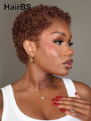 Pixie wig Lace front 13x4 ready to Go afro brown 100% Human Hair