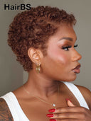 Pixie wig Lace front 13x4 ready to Go afro brown 100% Human Hair