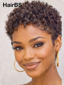 Ready TO Go pixie wig black Machine made afro curly 100% Human Hair