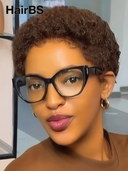 Ready TO Go pixie wig black black or brown afro curly 100% Human Hair