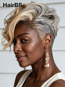 Lace front 13x6 Pixie cut wig quick weave blonde