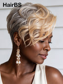Lace front 13x6 Pixie cut wig quick weave blonde