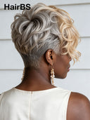 Lace front 13x6 Pixie cut wig quick weave blonde