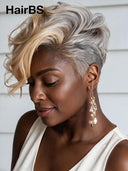 Lace front 13x6 Pixie cut wig quick weave blonde