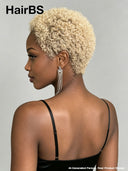 Full lace wig pixie afro blonde 613# 100% Human Hair