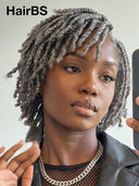 Full Lace Salt and Pepper bob Pre-styled Updo With Braided Wig 100% Human Hair 