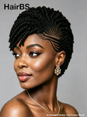 Full Lace Braided pre-styled wig for black woman