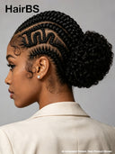 Full Lace wig braided with bun for black woman 