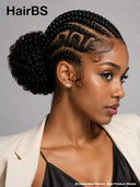 Full Lace wig braided with bun for black woman 