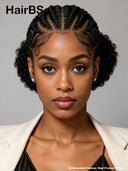 Full Lace wig braided with bun for black woman 