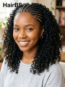 13x4 Lace wig updo braided hairstyles black curly  wave 14 inch 100% Human Hair
