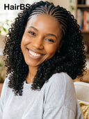 13x4 Lace wig updo braided hairstyles black curly  wave 14 inch 100% Human Hair