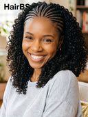 13x4 Lace wig updo braided hairstyles black curly  wave 14 inch 100% Human Hair