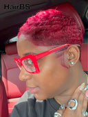 Full lace wig pixie burgundy 100% Human Hair