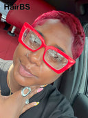 Full lace wig pixie burgundy 100% Human Hair